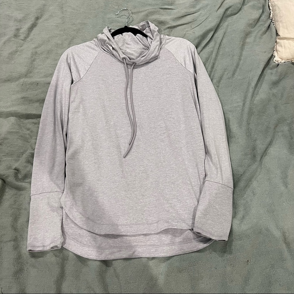 Athleta Grey Uptempo Hoodie Pullover Sweatshirt size S